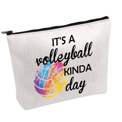 PWHAOO Volleyball Player Makeup Bag Its A Volleyball Kinda Day Cosmetic Bag Volleyball Gift Game Day Gift (volleyball KINDA day B)
