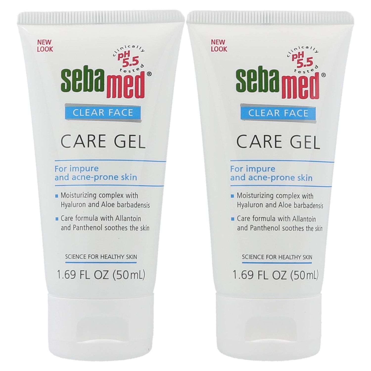 Sebamed Clear Face Care Gel (50mL) with Aloe Vera and Hyaluronic Acid for Impure and Acne Prone Skin - Made in Germany - Pack of 2