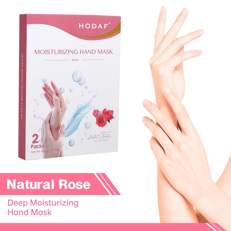 YANGMUM Mothers Day Gifts for Mom, 2 Pair Repairing Hand Mask Moisturizing Glove for Dry Hands,Dry Skin Spa Masks Hand Cream &amp; Lotion,Unique Plant Formula Paraben Free, Rose Scent