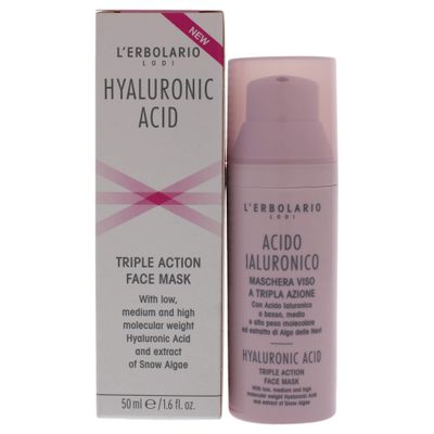 L&#39;Erbolario Hyaluronic Acid Triple Action Face Mask - Creamy Texture Treatment - Leaves Skin Compact, Moisturized And Surprisingly Radiant - With Hyaluronic Acid And Extract Of Snow Algae - 1.6 Oz