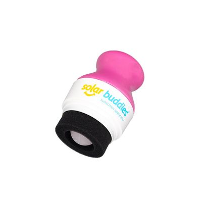 Solar Buddies Sunscreen Applicator - Single Full Pink - Refillable Roll on Sponge Sunscreen, Suncream &amp; Lotion Applicator For Kids, Adults &amp; Families - Holds 3.4fl oz, Perfect Size for Travel