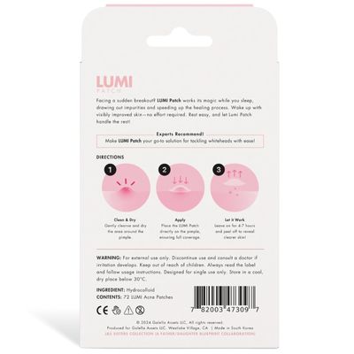 LUMI Patch for Acne - 72 Hydrocolloid Heart-Shaped Pimple Patches | Dermatologist Approved, Fast Healing for Teens