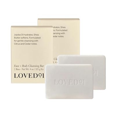 Loved01 Face &amp; Body Cleansing Bar, John Legend Skincare, Soap-Free &amp; Gentle Non-Stripping Cleanser, Moisturizing with Shea Butter (4 Bars, 4 oz per bar)