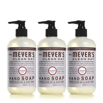 MRS. MEYER&#39;S CLEAN DAY Hand Soap, Made with Essential Oils, Biodegradable Formula, Lavender, 12.5 fl. oz - Pack of 3