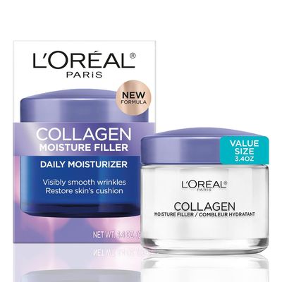 L&#39;Oreal Paris Collagen Moisture Filler Face Cream, Anti-Aging Face Moisturizer, Non-Greasy Skin Care Formula For Up to 48HR Hydration, 3.4 Oz