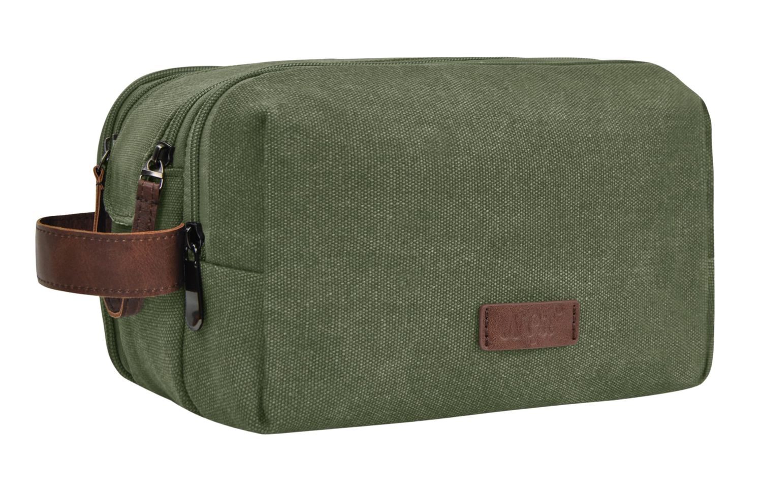 NGIL Traveling Toiletry Bag, Canvas Toiletry Organizer for Women and Men, Cosmetic Case, Skincare, Shaving Kit Organizer Traveling Toiletry Bag (Green, Medium)