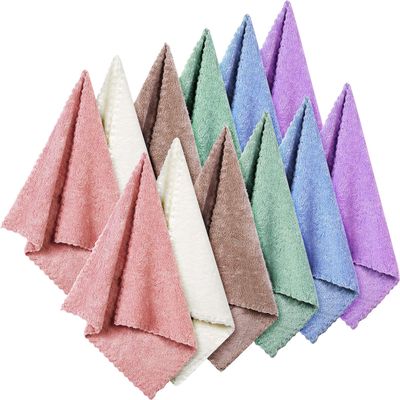 Syhood 12 Pieces Face Wash Cloth 12 x 12 in Makeup Remover Cloths Towel Coral Velvet Facial Microfiber Cloths Soft Fast Drying Facial Cleansing Towel for Face (Beige, Blue, Purple, Brown, Green, Pink)