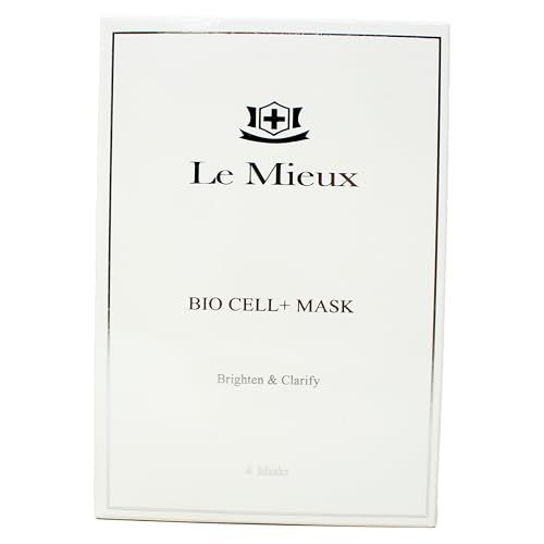 Le Mieux Bio Cell+ Mask - Marine Collagen &amp; Peptide Brightening Serum Face Mask, Anti-Aging Facial with Hyaluronic Acid, No Parabens or Sulfates (4 Sheet Masks)
