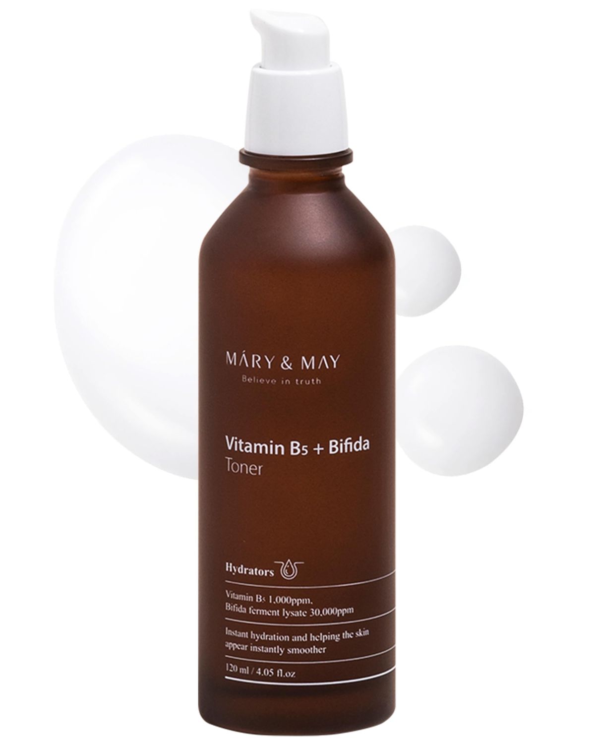Mary&amp;May Vitamin B5 + Bifida Toner - Nourishing Face Toner for Enhanced Skin Barrier Strength and Moisture Retention - 30,000ppm Bifida Fermentation &amp; 1,000ppm Vitamin B5, 4.06 fl.oz.