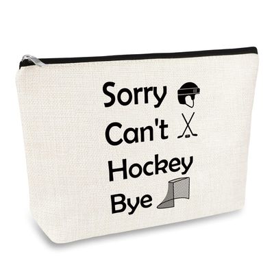 Sportybella Hockey Gifts for Women Makeup Bag Hockey Players Gift Cosmetic Bag Ice Hockey Gifts Birthday Graduation Gift for Female Hockey Players Inspiration Gifts Hockey Team Gifts Hockey Mom Gifts