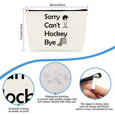Sportybella Hockey Gifts for Women Makeup Bag Hockey Players Gift Cosmetic Bag Ice Hockey Gifts Birthday Graduation Gift for Female Hockey Players Inspiration Gifts Hockey Team Gifts Hockey Mom Gifts