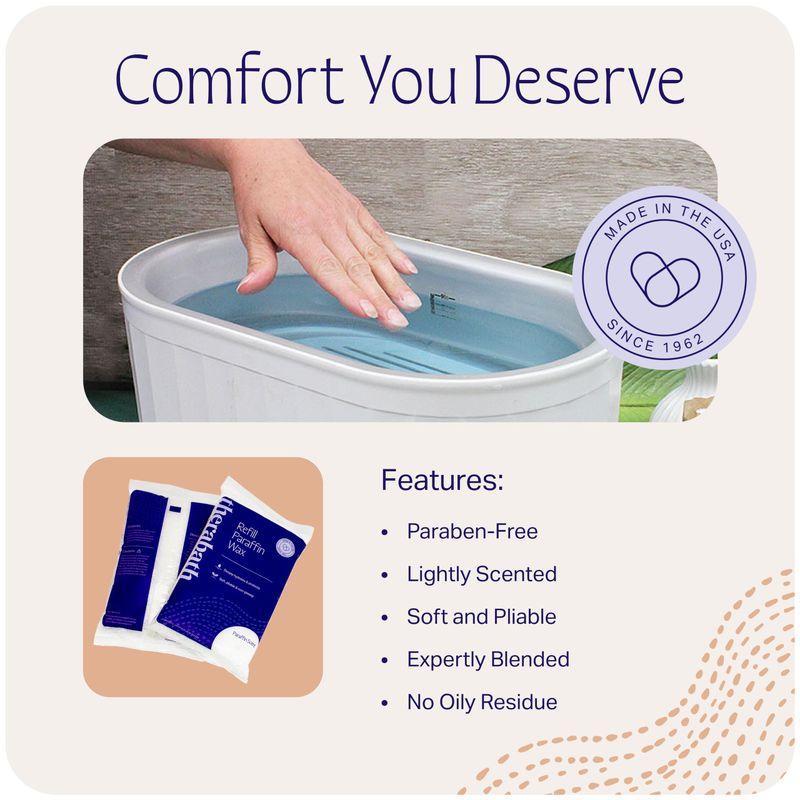 Therabath Paraffin Wax Refill - Thermotherapy - Use to Relieve Arthritis Discomfort, Stiff Muscles, &amp; Dry Skin - For Hands, Feet, Body - Deeply Hydrates &amp; Protects - Made in USA, 4 lb. PeachE