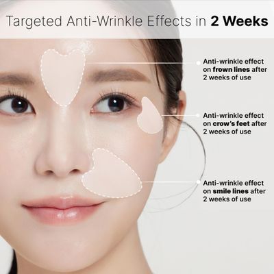 HUECALM Anti-Wrinkle Patches Face Lifting with Hydrolyzed Collagen-Invisible Forehead, Eye, Smile Line Anti-Wrinkle Tape, K-Beauty Overnight Korean Skincare for Women-Facial Self Care (24 Patches-1PK)