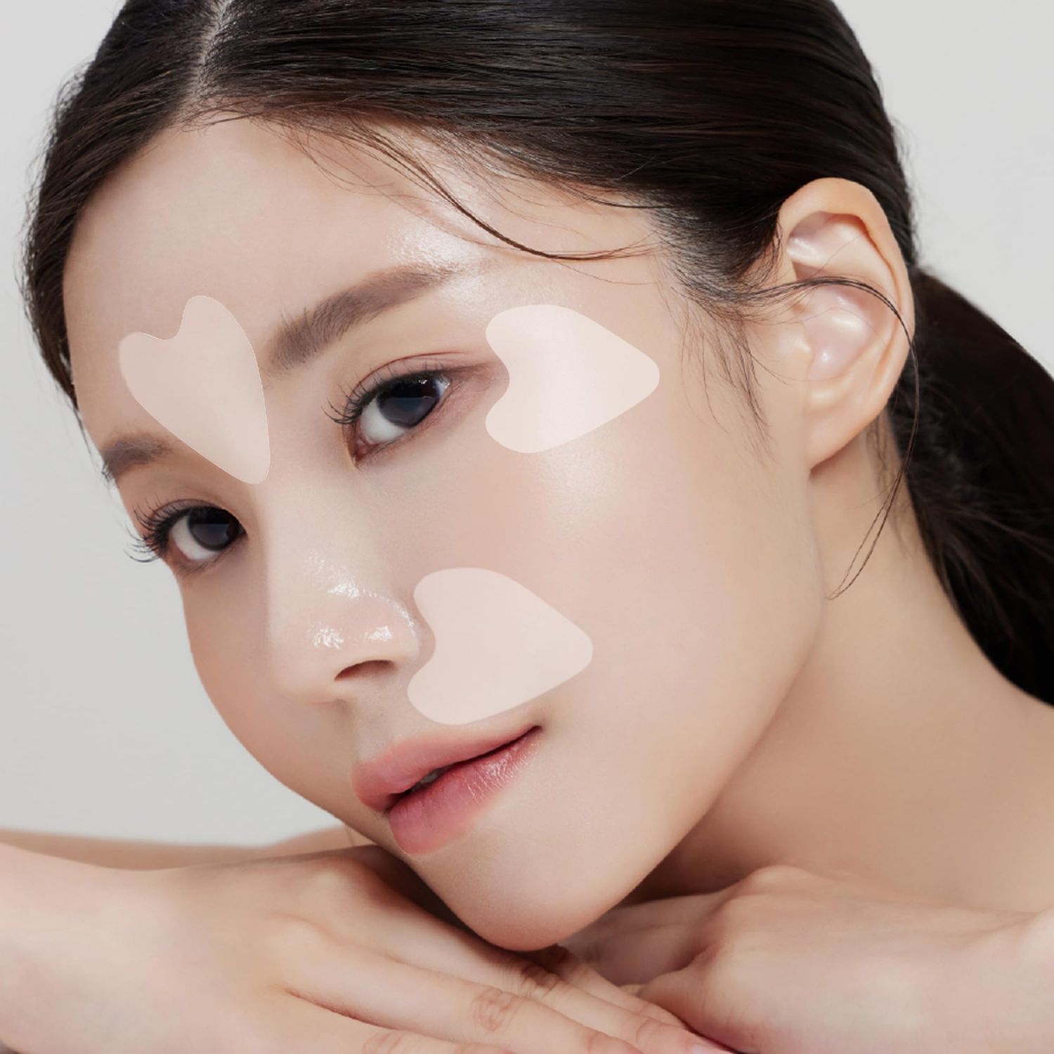 HUECALM Anti-Wrinkle Patches Face Lifting with Hydrolyzed Collagen-Invisible Forehead, Eye, Smile Line Anti-Wrinkle Tape, K-Beauty Overnight Korean Skincare for Women-Facial Self Care (24 Patches-1PK)