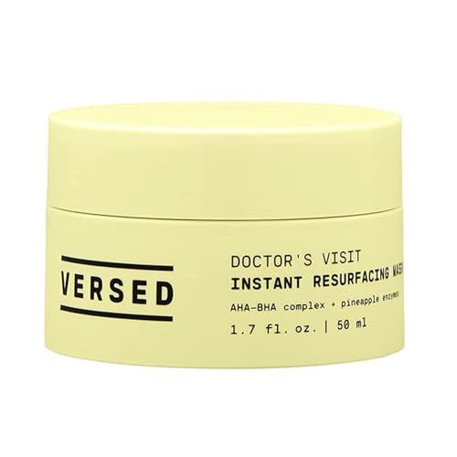 Versed Doctors Visit Instant Resurfacing Face Mask - AHA, BHA and Enzyme Exfoliating Mask Helps Reduce Hyperpigmentation - Smooth and Moisturize Skin with Vitamin C - Vegan (1.7 fl oz)