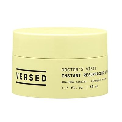 Versed Doctors Visit Instant Resurfacing Face Mask - AHA, BHA and Enzyme Exfoliating Mask Helps Reduce Hyperpigmentation - Smooth and Moisturize Skin with Vitamin C - Vegan (1.7 fl oz)