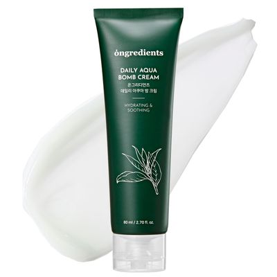 ONGREDIENTS Daily Aqua Bomb Cream | Niacinamide, Panthenol, Hyaluronic Acid, Peptide Complex, Green Tea, Advanced Hydrating Formula for Dry, Sensitive Skin | Vegan, Korean Skin Care 80ml / 2.70 fl Oz