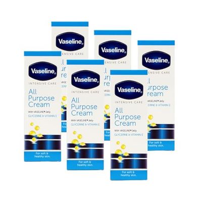 Vaseline Intensive Care All Purpose Cream Rough Cracked Skin Relief, 6-Pack, 1.41 FL Oz Each, 6 Tubes
