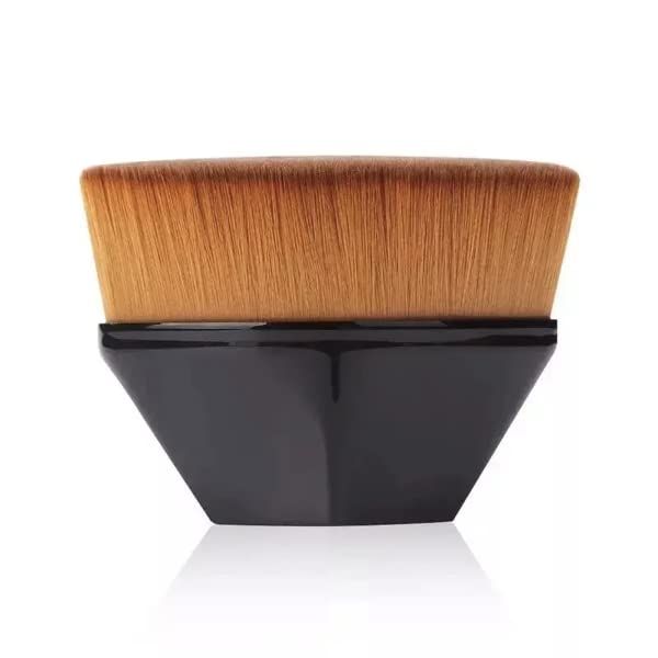 MARKABLE Kabuki Hexagon Foundation Makeup Brush Flat Top Face Blush Liquid Powder Foundation Brush for Blending Liquid, Cream or Flawless Powder CosmeticsBlack