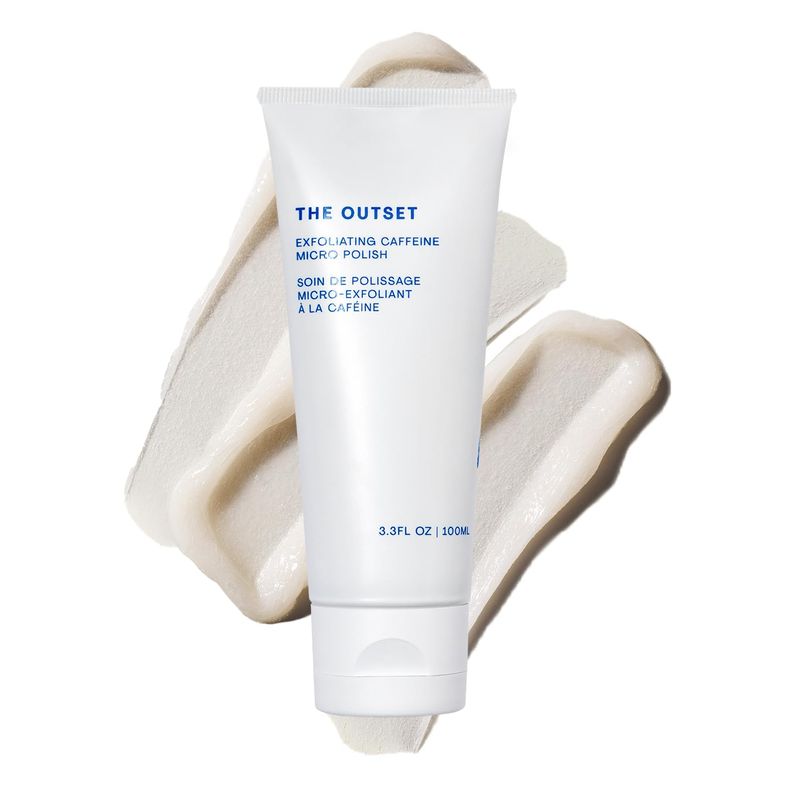 The Outset Exfoliating Caffeine Micro Polish - Gentle Fragrance Free Physical Face Scrub for Everyday - Awakening, Smoothing - Clean, Vegan, Gluten Free - All Skin Types, Sensitive Skin - 3.3 fl oz
