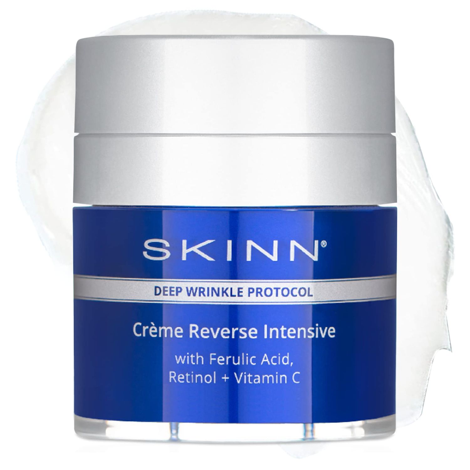 SKINN Crme Reverse with Ferulic Acid, Retinol and Vitamin C-Crme Reverse Intensive-Anti-Aging Cream with Hyaluronic Acid to Plump Skin Vitamin C Help to Improving Tone, Firmness of Skin