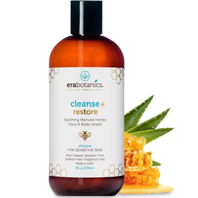 Manuka Honey Face Wash for Women and Men - Moisturizing Face Wash for Dry Skin with Organic Aloe Vera - Soothing Gentle Face Cleanser Made in USA - Sulfate Free Facial Cleanser for Dry Skin 8 oz