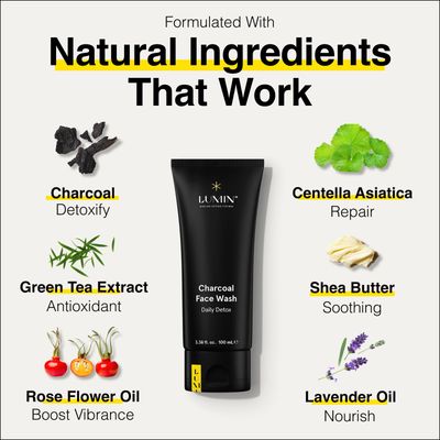Lumin - Class Act Bundle - Men's Skincare Kit, Includes: Charcoal Face Wash Daily Detox, Charcoal Scrub Deep Detox, Daily Face Moisturizer &amp; Dark Circle Defense Balm, Suitable For All Skin Types