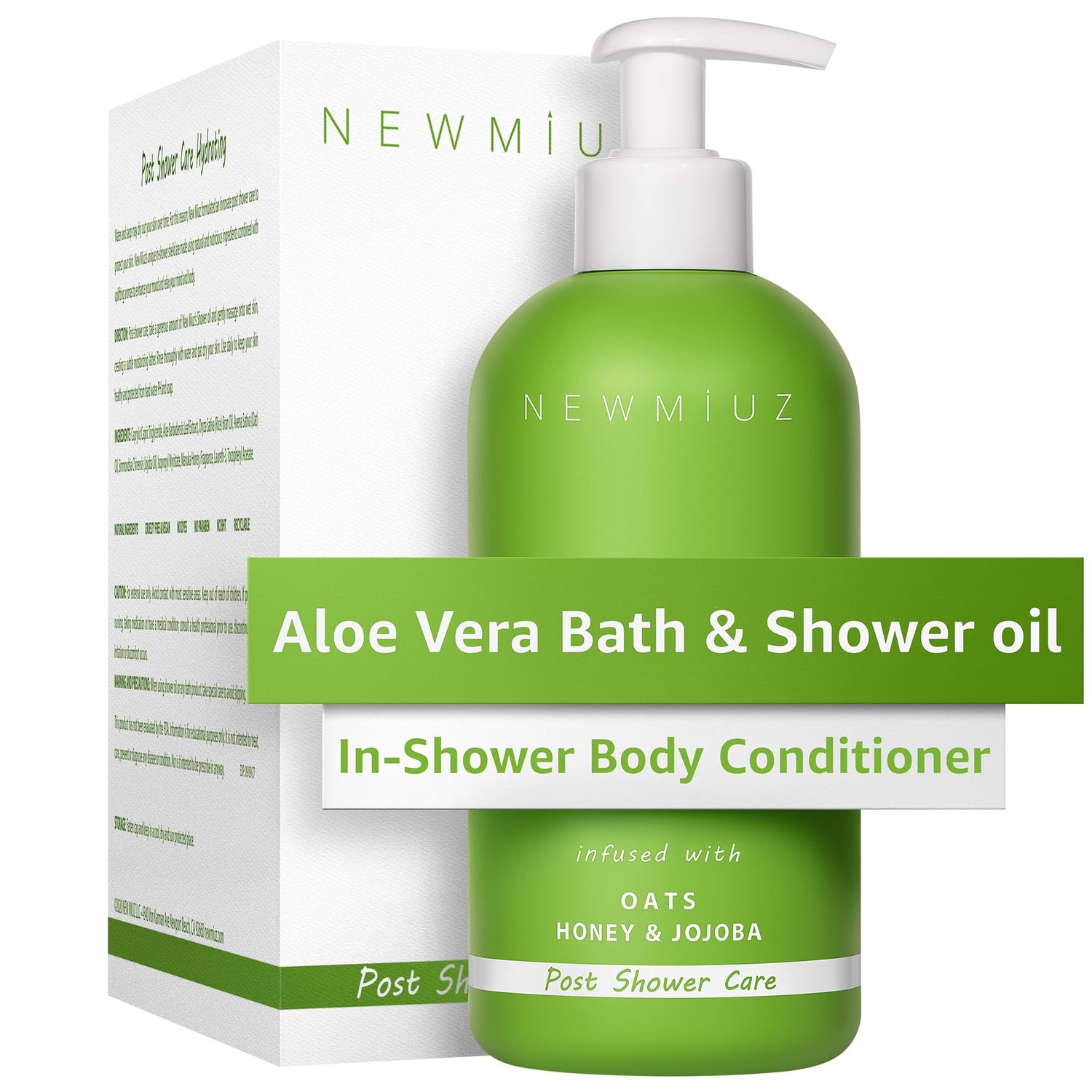 Wet Skin Moisturizer In-Shower Oil Body Conditioner Natural Post Shower Care for Body &amp; Legs Soft Skin 2 in 1 Soothing Bath Oil &amp; Shower Oil Sunburn - Aloe Vera Oats Honey Jojoba Self Care Spa Gift