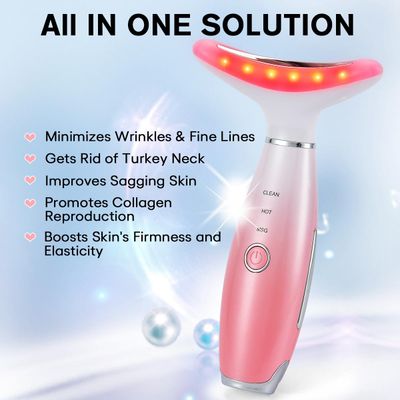 LATME Facial Massager,Neck Face Massager Tool,3 Mode Massage with Heat,Portable Beauty Instrument for Skin Care Women Gift