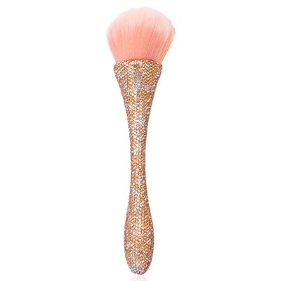XEAOHESY 1pc Gold Mineral Powder Brush Inlay Gold Clear Rhinestones Blush Brush Soft Fluffy Foundation Brush Large Face Powder Makeup Brushes Kabuki Brush for Powder Cosmetic Nail Dust Brush