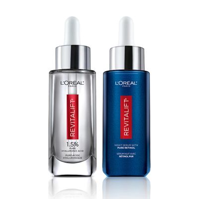 L&#39;Oreal Paris Revitalift 1.5% Pure Hyaluronic Acid Face Serum + 0.3% Pure Retinol Night Serum, 1 kit