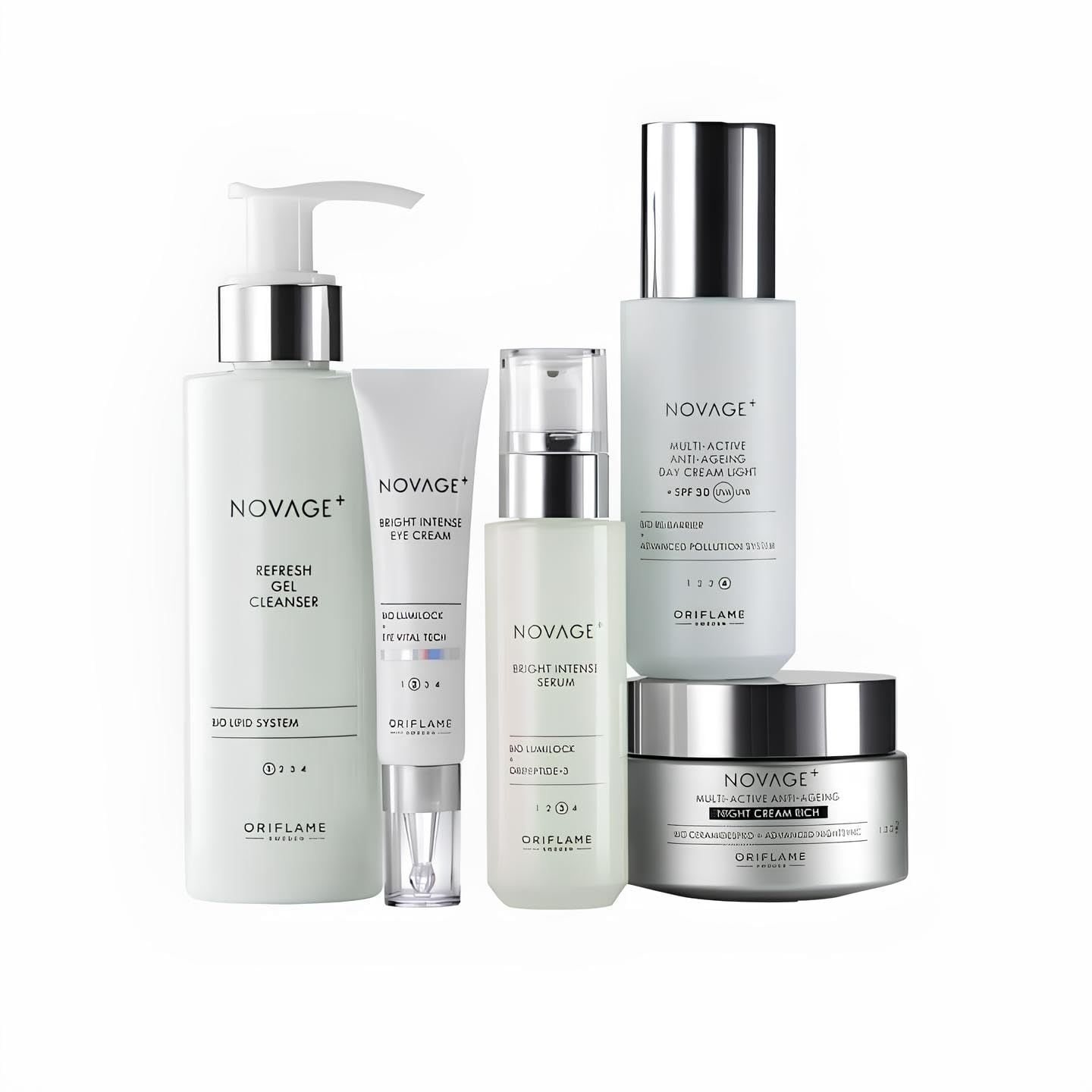 Nov Age Oriflame NovAge Bright Intense Rutin Set of 5 products (recommended for all age) reduces all major skin tone discolourations and dark spots in 2 weeks