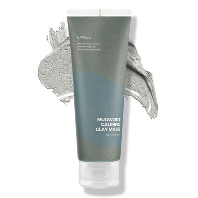 IsNtree Mugwort Calming Clay Mask 100ml, 3.38 fl.oz | Sebum Control | Pore Tightening | Exfoliates Rough Skin | Blackhead Care | Wash-Off Mask | Korean Skincare