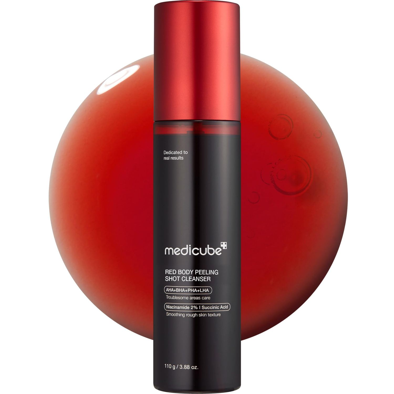medicube Red Body Peeling Shot, Body Spray Cleanser for Strawberry skin, AHA + BHA + Succinic Acid Helps Reduce Body Breakouts and Bumpy Skin, Smoothing and Exfoliating, 3.88 oz.