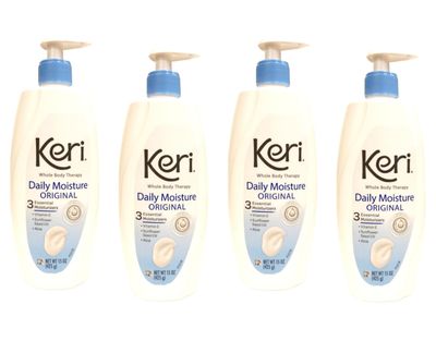 Keri Whole Body Therapy Daily Moisture, Original, 15 Ounce, (Pack of 4)