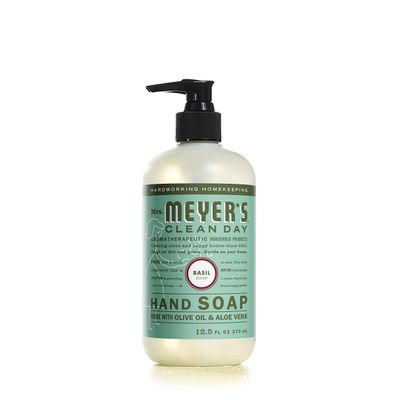 MRS. MEYER&#39;S CLEAN DAY Hand Soap, Made with Essential Oils, Biodegradable Formula, Basil, 12.5 fl. oz