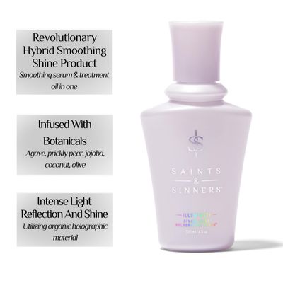 Saints &amp; Sinners Award-Winning Illuminati Divine Shine Holographic Serum - Smoothing Hair Serum, Thermally &amp; Environmentally Protects, Adds Shine