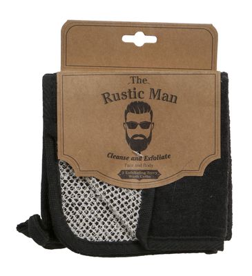 The Rustic Man Terry Wash Cloths for Face and Body, Dual-Sided Cleansing and Exfoliating Washcloths, Machine Wash, Black, 3 Count