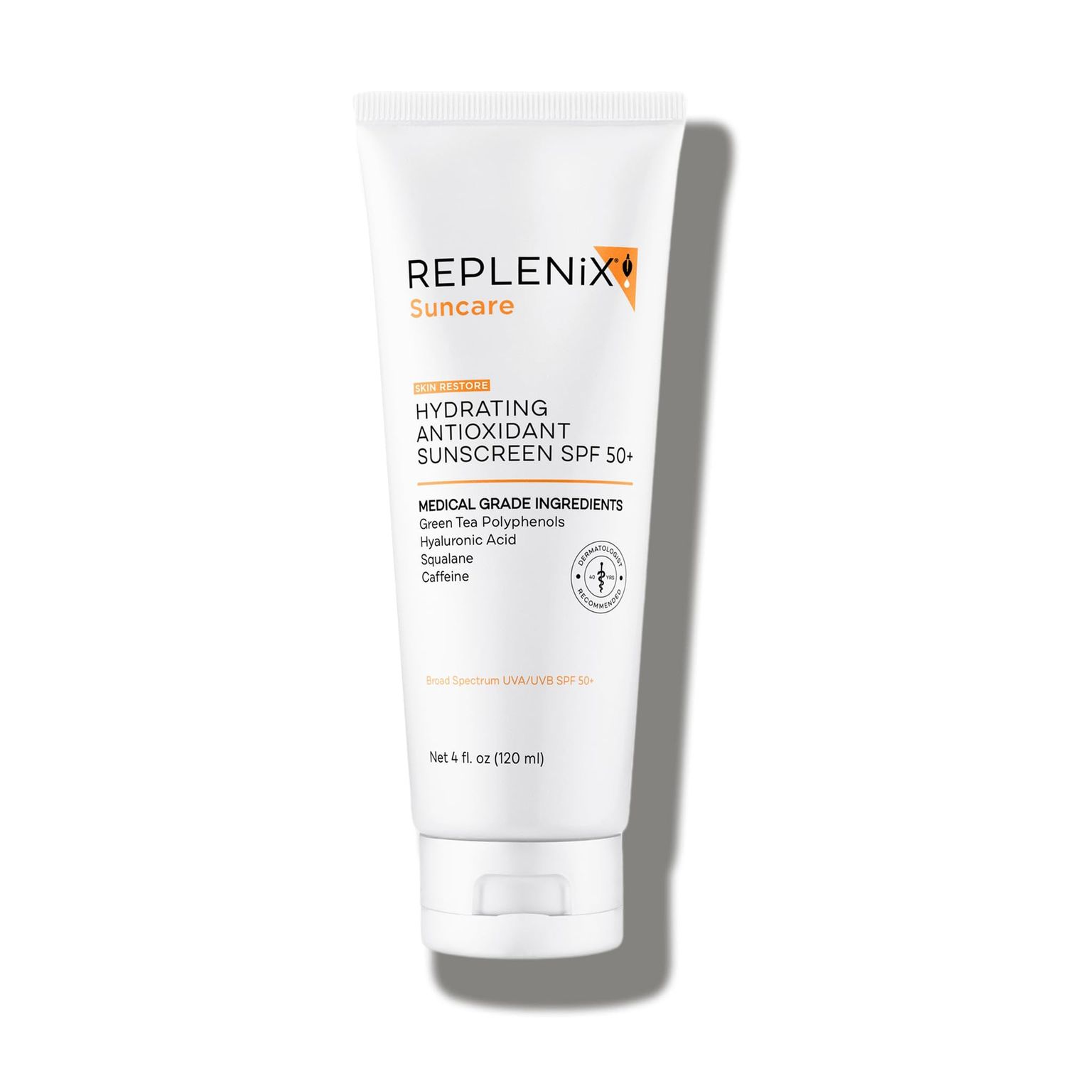 Replenix Hydrating Antioxidant Tinted Mineral Sunscreen with Medical-Grade Zinc, Dermatologist-Developed Oil-Free SPF 50+ for Face &amp; Body (4 fl. oz.)