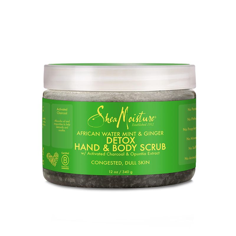 SheaMoisture African Wild Water Mint Detox &amp; Stimulate Hand &amp; Body Scrub, 12 Ounce (Pack of 1)