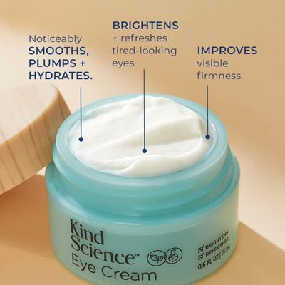 Kind Science by Ellen DeGeneres Eye Cream - Under Eye Cream to Refresh Eyes - Hydrating Eye Cream for Wrinkles Noticably Smooths &amp; Moisturizes - Anti Aging Eye Cream for Women, Paraben Free, 0.5 fl oz