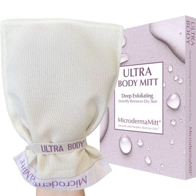 MicrodermaMitt ULTRA Exfoliating Mitt - The Ultimate Deep Exfoliating Body Scrubber Kese Glove - Keratosis Pilaris, Strawberry Skin Treatment, Reduce Ingrown Hair, Turkish Body Scrubber Exfoliator