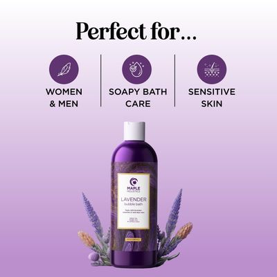 Premium Lavender Bubble Bath Soak - Aromatherapy Bubble Bath Soap and Luxury Lavender Bath Oil for Dry Skin - Moisturizing and Relaxing Bubble Bath for Adults with Aromatherapy Oils for Self Care