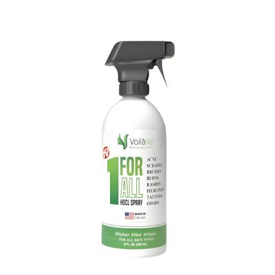 VoilaVe Pure Hypochlorous Acid Spray, All-in-One Skin Spray for Every Skin Type | HOCL Spray | Supports Acne, Scraps, Bruises, Rashes, Piercings, Tattoos, and Odors | Multi-Purpose Cleaner Spray 8 Oz