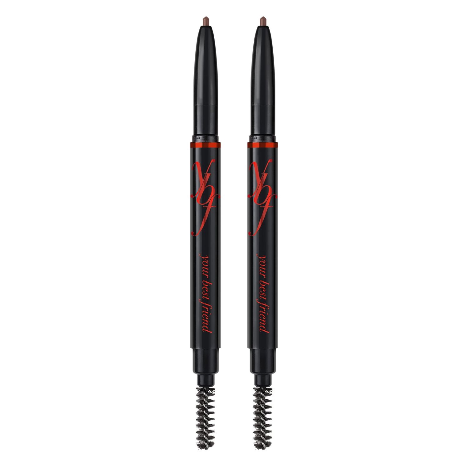 YBF Beauty Eyebrow Pencil - Universal Automatic Brow Pencil With Spoolie Brush - Perfect Eyebrow Makeup Shaper and Filler For Women - All Hair Colors &amp; Skin Tones - Taupe Eyebrow Liner - 2 Pack