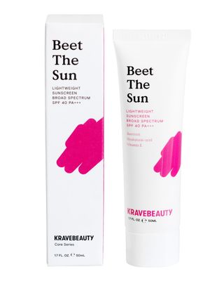 KraveBeauty Beet The Sun SPF 40 PA+++ Broad Spectrum Sunscreen, Daily Non-Greasy Chemical SPF, No White Cast or Pilling, For All Skin Types, Vegan &amp; Cruelty Free, 1.7 fl oz