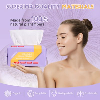 Primpro 600 Count Disposable Face Towels for Bathroom Guest Hand Washcloth Lint-Free Dry Wipes Biodegradable Facial Cleansing Towelettes Ultra Soft Makeup Remover Towels (100 Count 6 Pack)