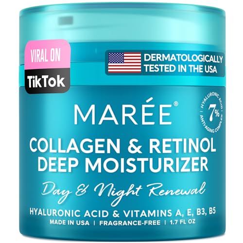 MAREE Face Moisturizer Retinol Cream for Face - Anti Aging Face Cream - Moisturizer Face Cream with Collagen - Facial Moisturizer Wrinkle Cream for Women Skin Tightening Crema Hidratante Para la Cara