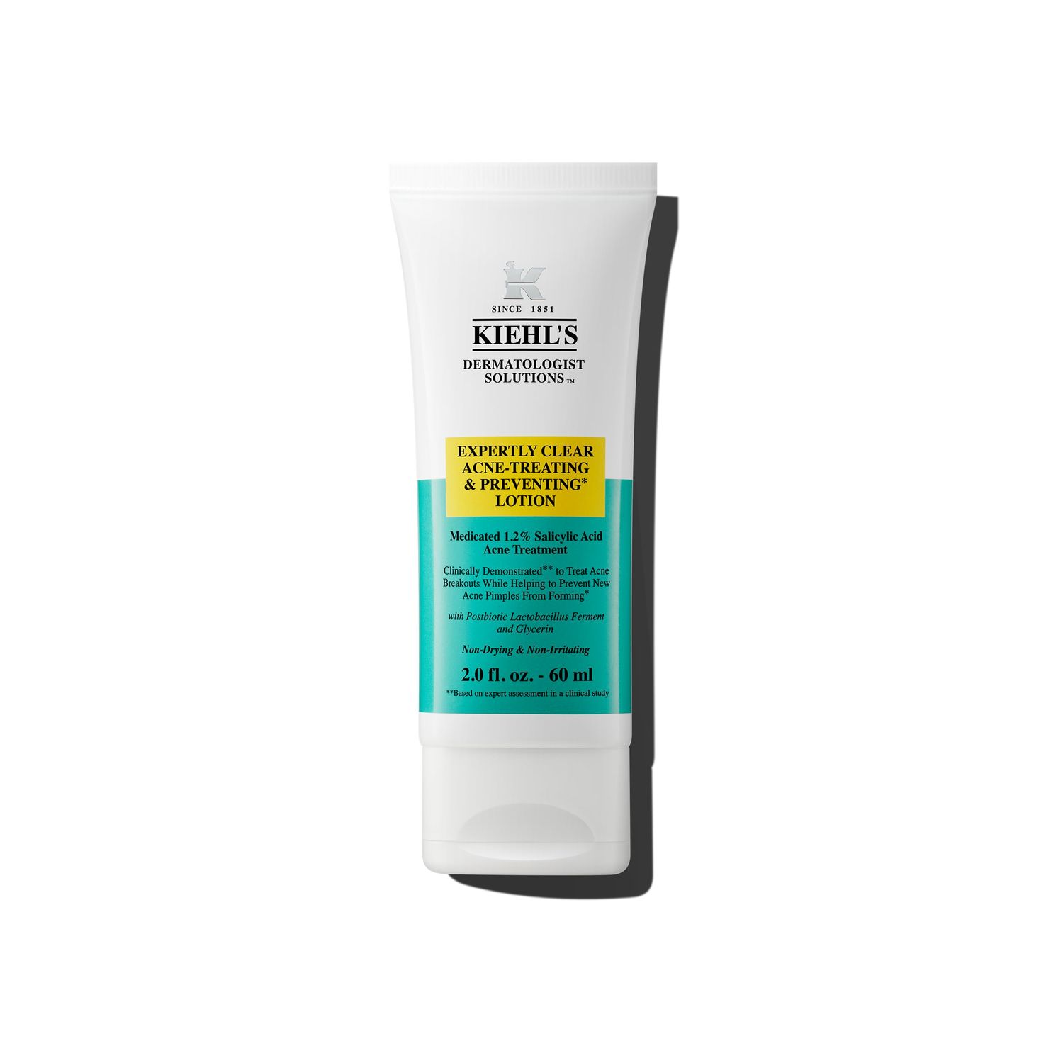 Kiehl&#39;s Expertly Clear Moisturizer with 1.2% Salicylic Acid &amp; 2% Niacinamide, Hydrating Acne Treatment, Fades Post-acne Marks, Corrects Uneven Texture &amp; Tone, Prevents Future Breakouts - 2 fl oz