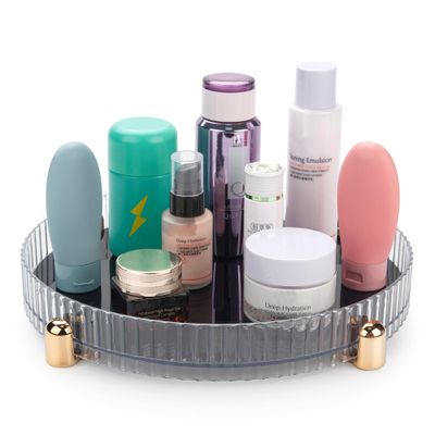Makeup Perfume Organizer, 360 Rotating Skincare Organizer, Vanity Tray, Spinning Cosmetics Organizer for Dresser, Vanity, Bathroom Countertop, Clear
